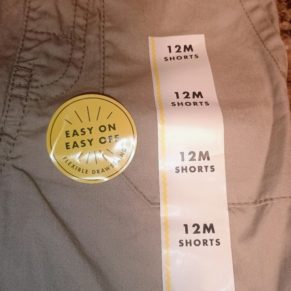Toddler Tan Shorts Cat and Jack size 12 months elastic waist khaki shorts.New